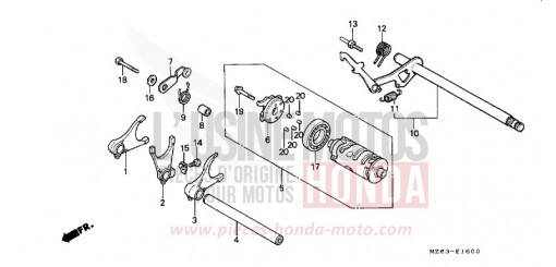 GEARSHIFT DRUM NTV650T de 1996